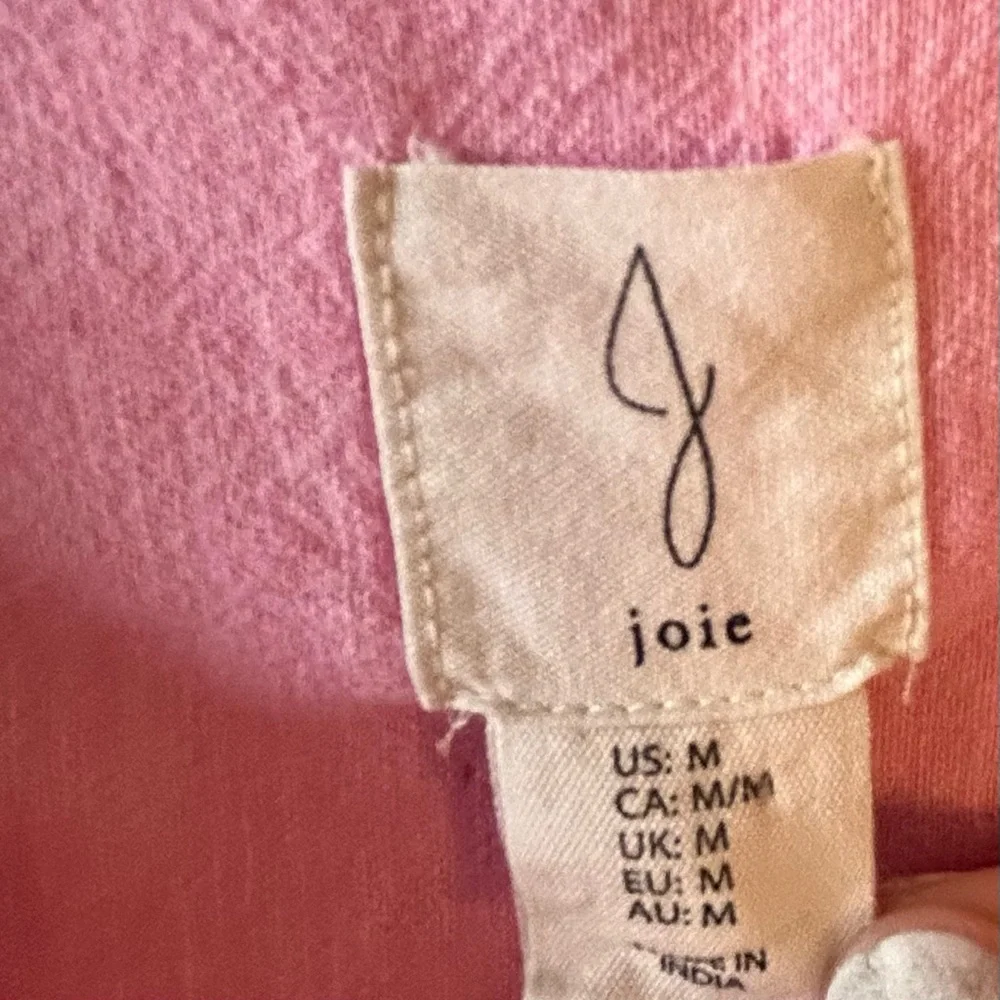Joie Pink Button-Up linen Blend Blouse - Picture 2 of 4